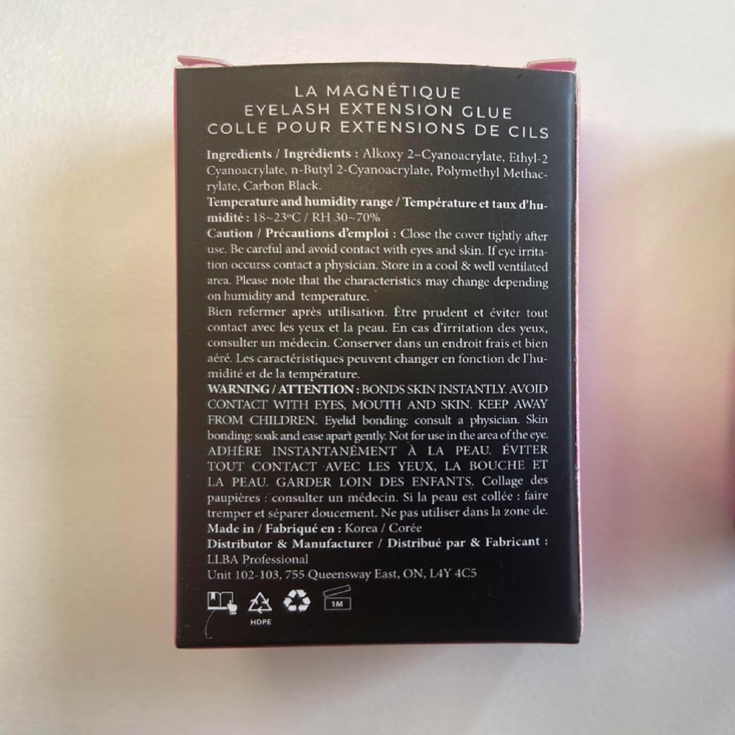 Thumbnail 6 de LLBA colle à cils pour professionnels – Colle Noir La Magnétique, séchage ultra rapide 0,5–3 s, 5 mL