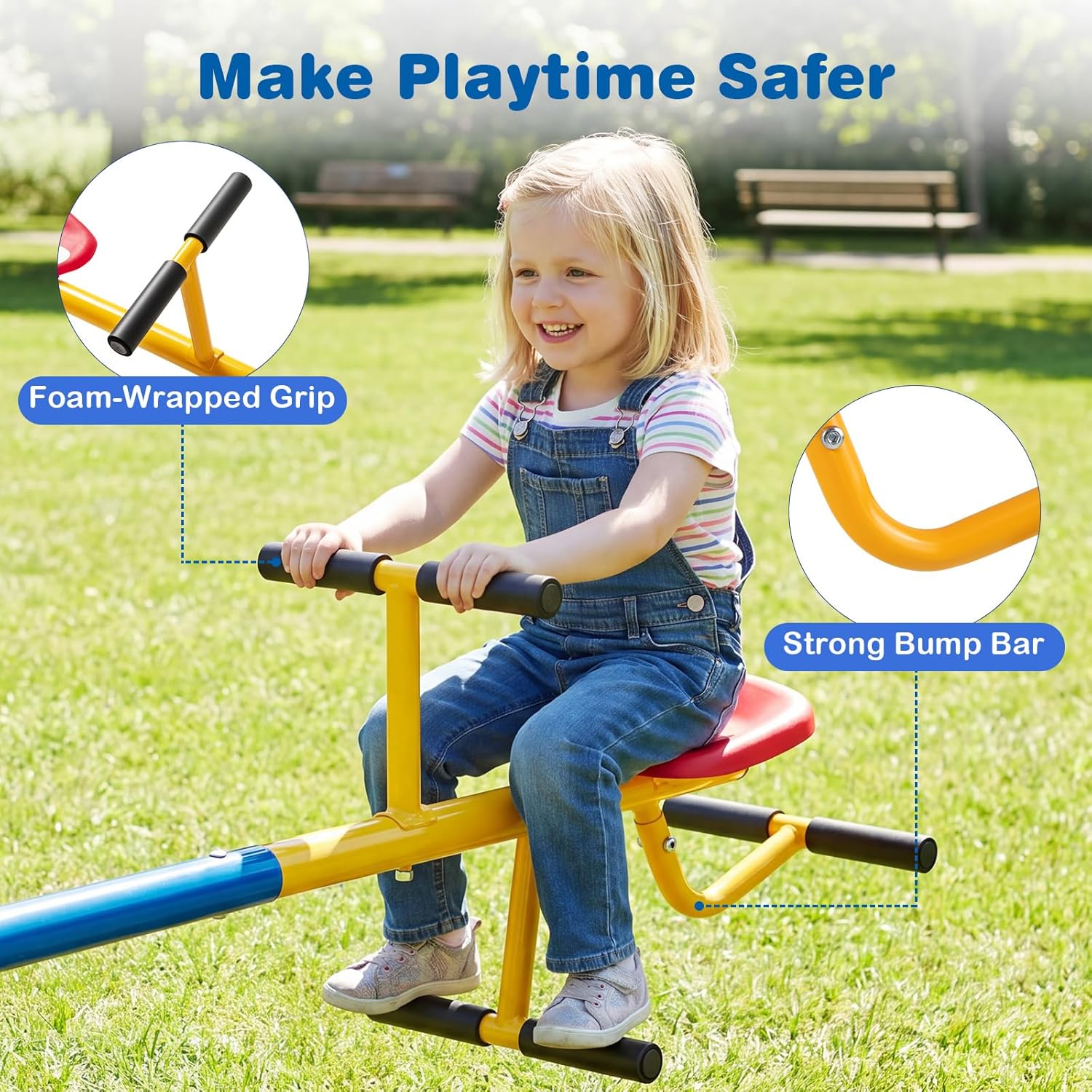 Detalle de Costzon Teeter Totter Seesaw for Kids: 360° Rotation Outdoor Playground Seesaw