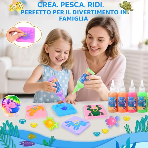 Detalle 2 de Dreamon Aqua Gelz Set 71 pezzi: Monsteri Gel Colorati, Canne da Pesca e Ocean World da creare