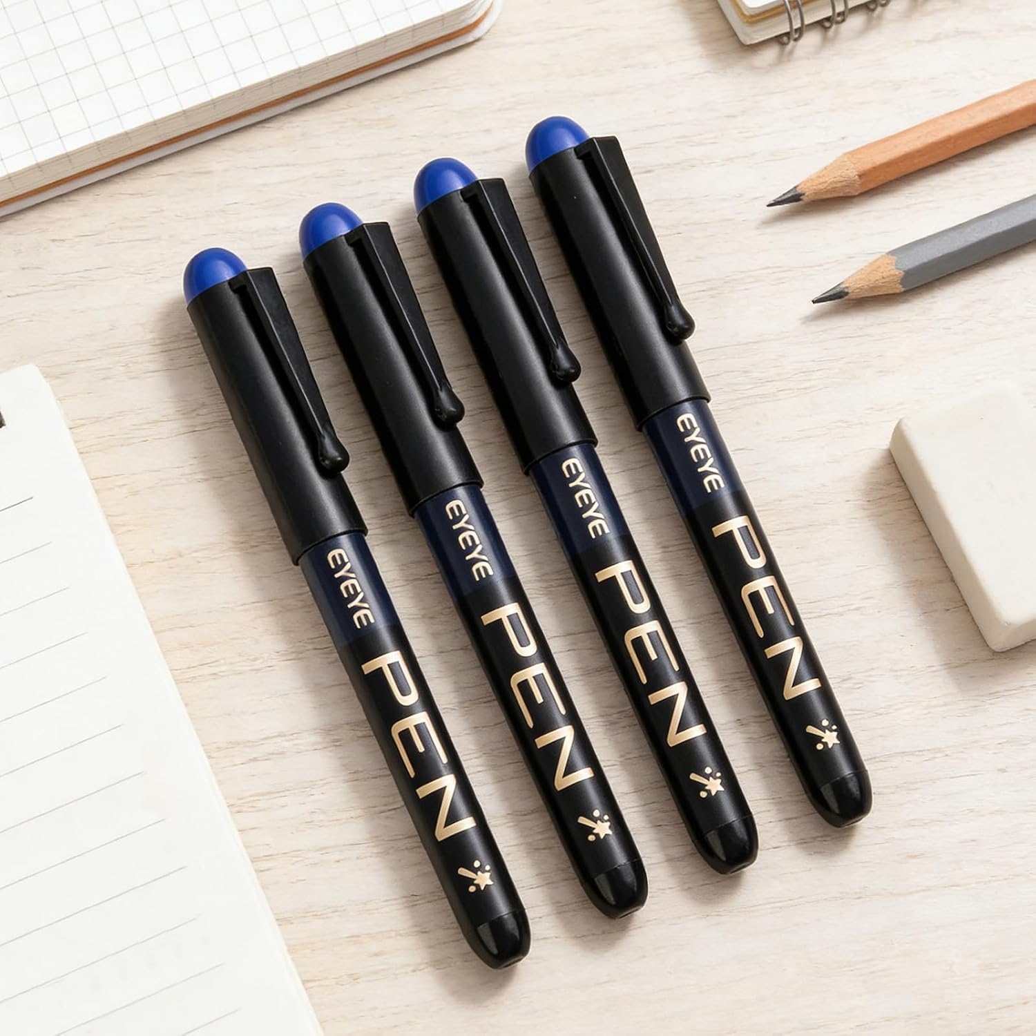 Thumbnail 4 de EYEYE FP10 Disposable Fountain Pens, Fine 0.5 mm Stainless Steel Nib, Blue Ink, 9-Pack