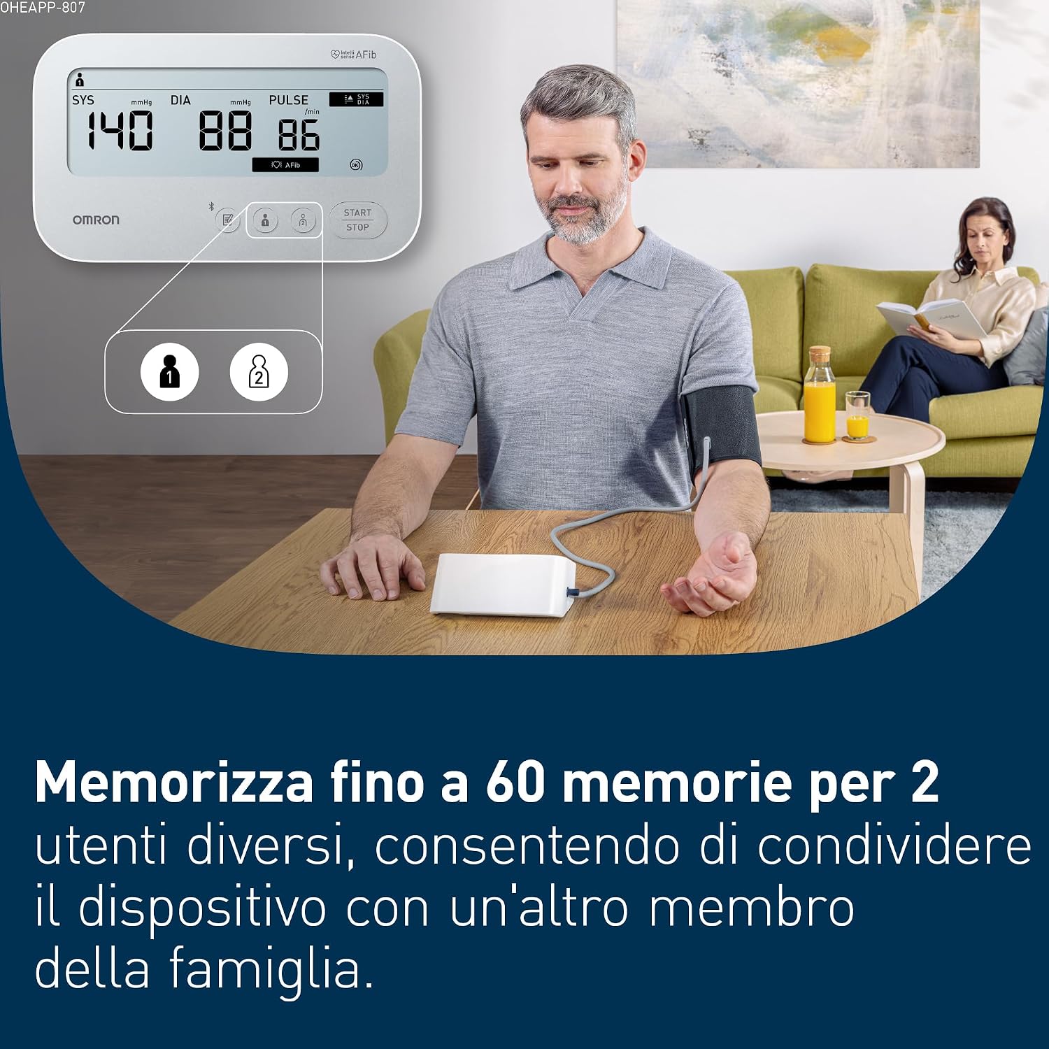 Detalle 2 de Omron X4 Connect AFib misuratore di pressione da braccio