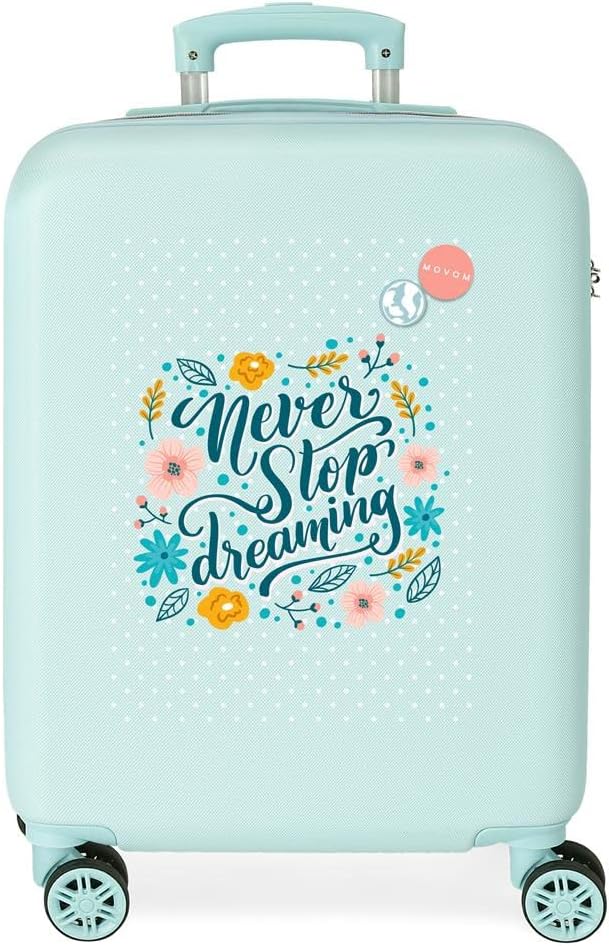 Detalle de Movom Never Stop Dreaming: Valigia da cabina rigida ABS 38 x 55 x 20 cm, 35 L, 4 ruote doppie