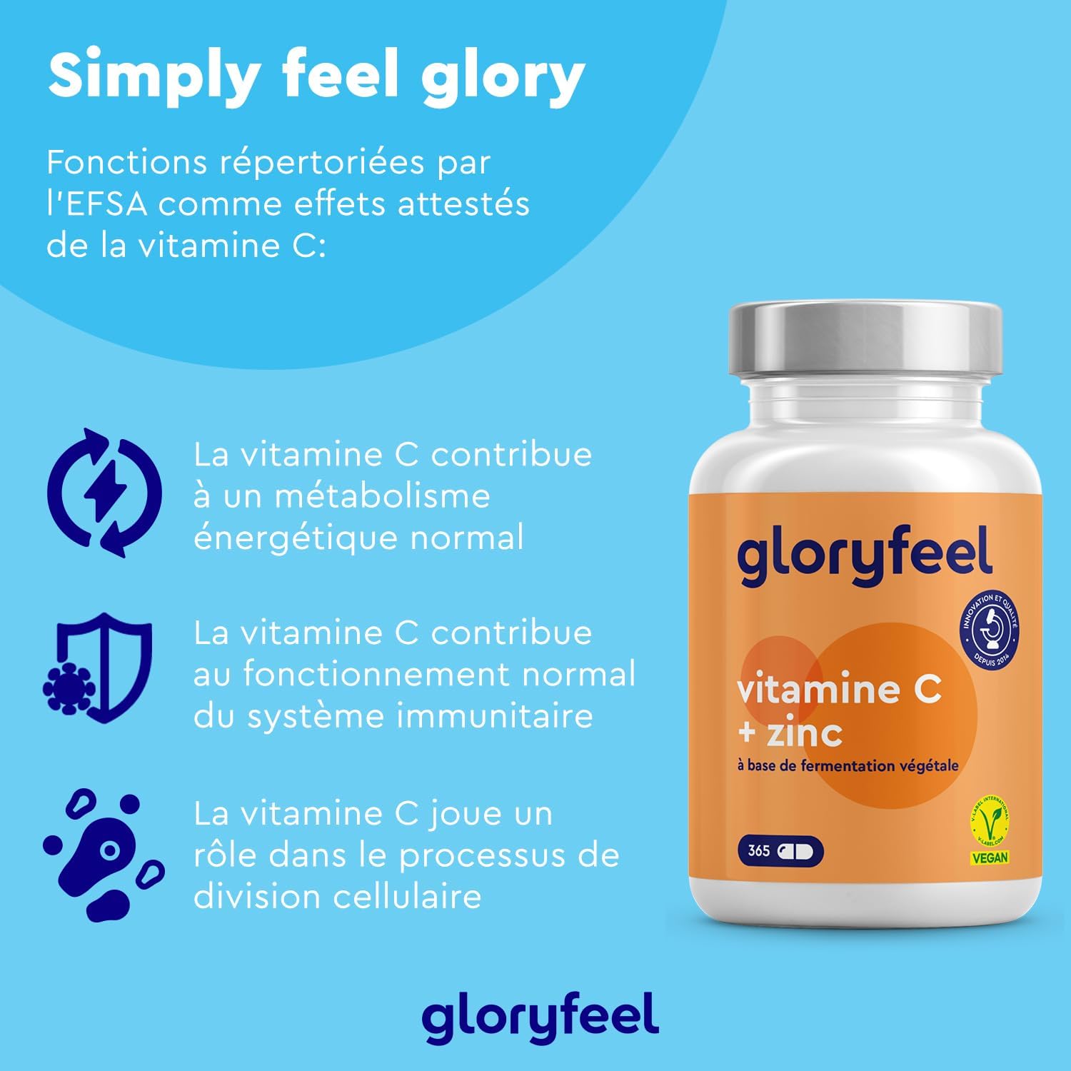 Detalle 2 de Vitamine C + Zinc 365 gélules (1 an) — ascorbate de calcium & citrate de zinc, adulte