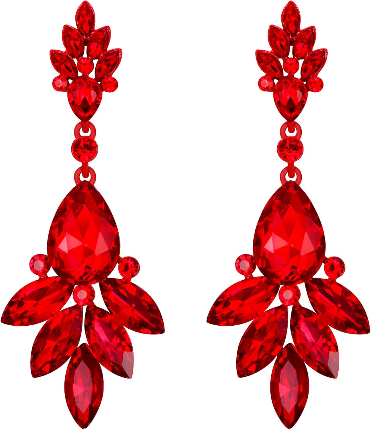 Detalle de EVER FAITH Boucles d'Oreilles Pendant Femme - Goutte d'Eau en Cristal Autrichien