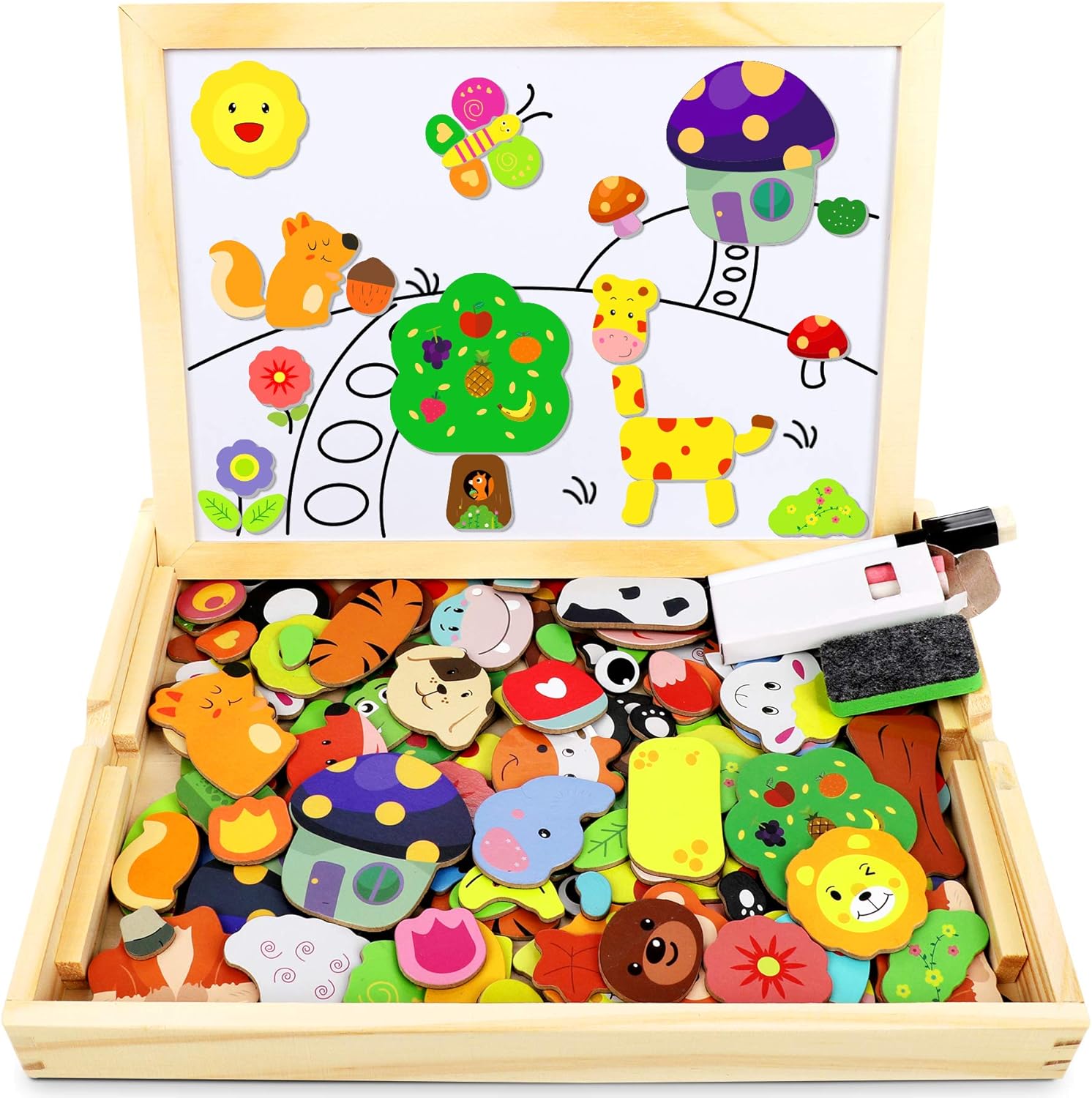 Detalle de Jojoin Magnetisches Holzpuzzle 110 Teile