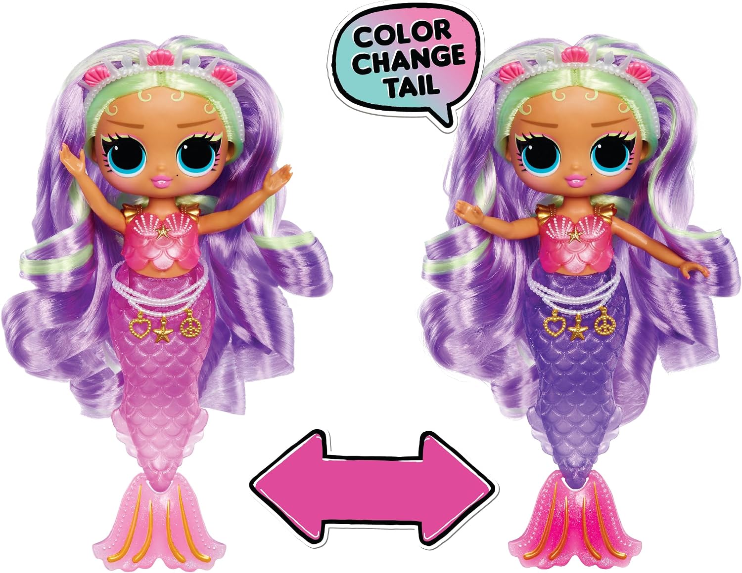 Detalle de L.O.L. Surprise! 510437-EUC Tweens Mermaid Cleo Clove – lalka syrenka ze zmieniającym kolor ogonem