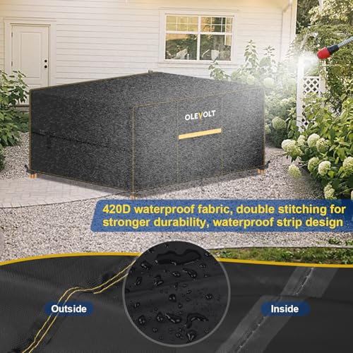 Thumbnail 4 de Housse pour table de jardin OLEVOLT – protection extérieure Oxford 420D 150x90x74 cm