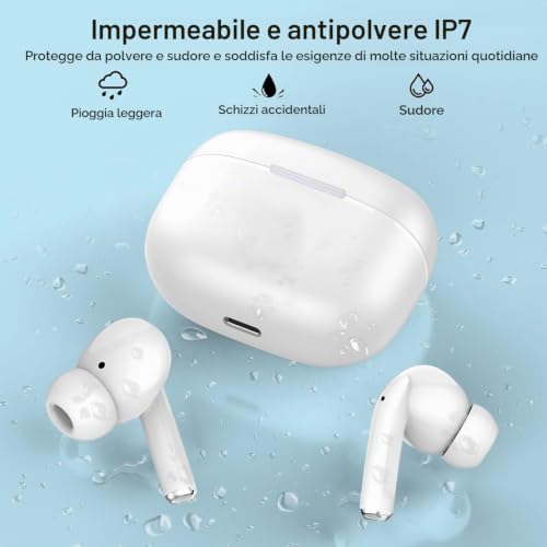 Detalle de iLove Cuffie Bluetooth Auricolari 5.3 2026 HiFi Stereo – wireless, IP7, ANC chiamate