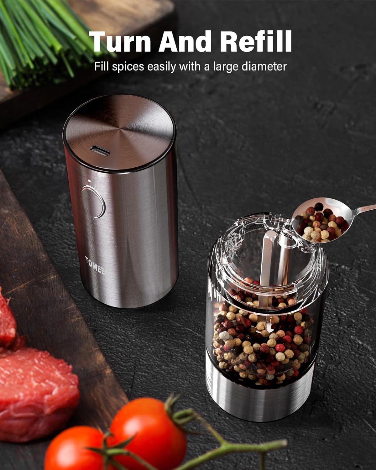 Thumbnail 4 de TOMEEM Upgraded Electric Pepper Grinder 2.3 oz