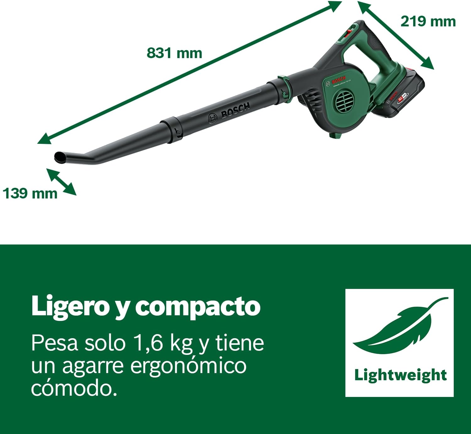 Thumbnail 5 de Bosch UniversalLeafBlower 18V 🍃 Soplador de Hojas Portátil