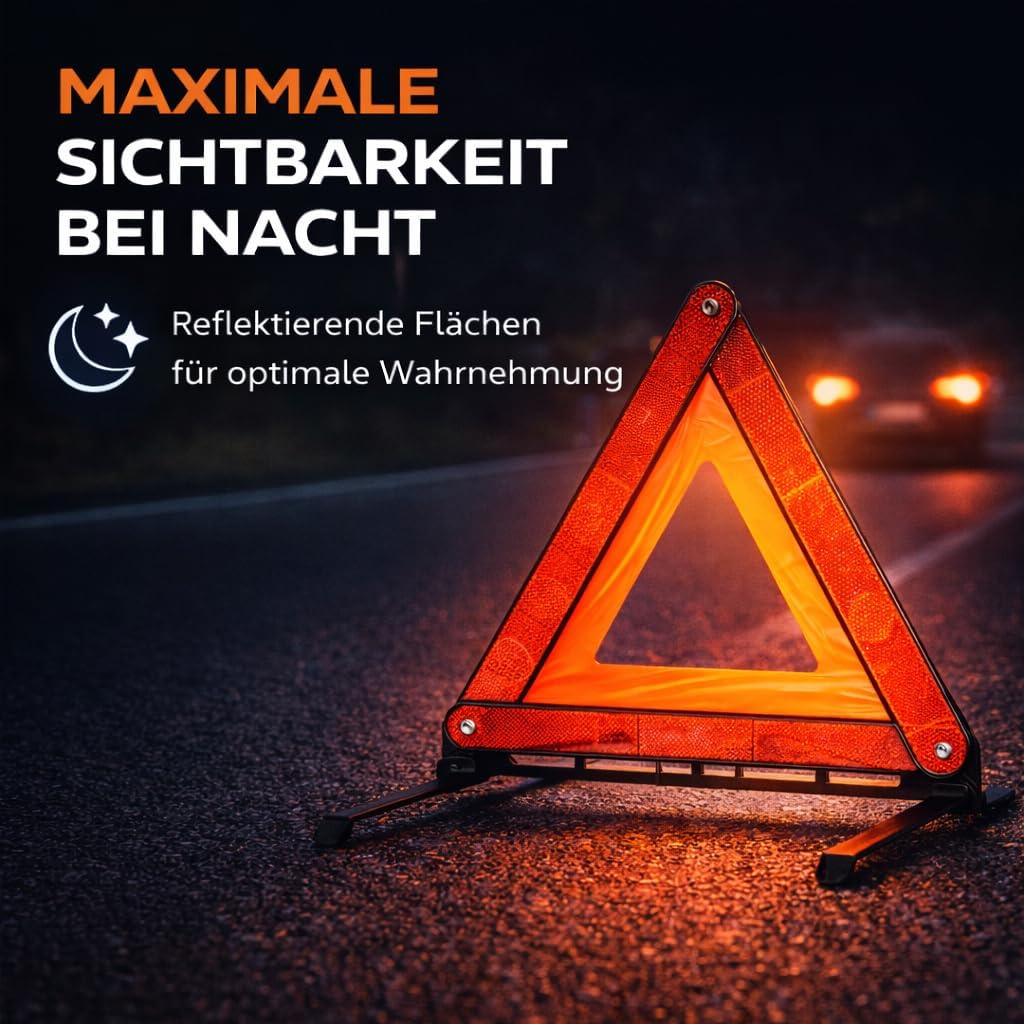 Thumbnail 1 de OwnWheel Notfalldreieck Warndreieck ECE R27 Auto & PKW 2026 – Rot, mit Tragebox