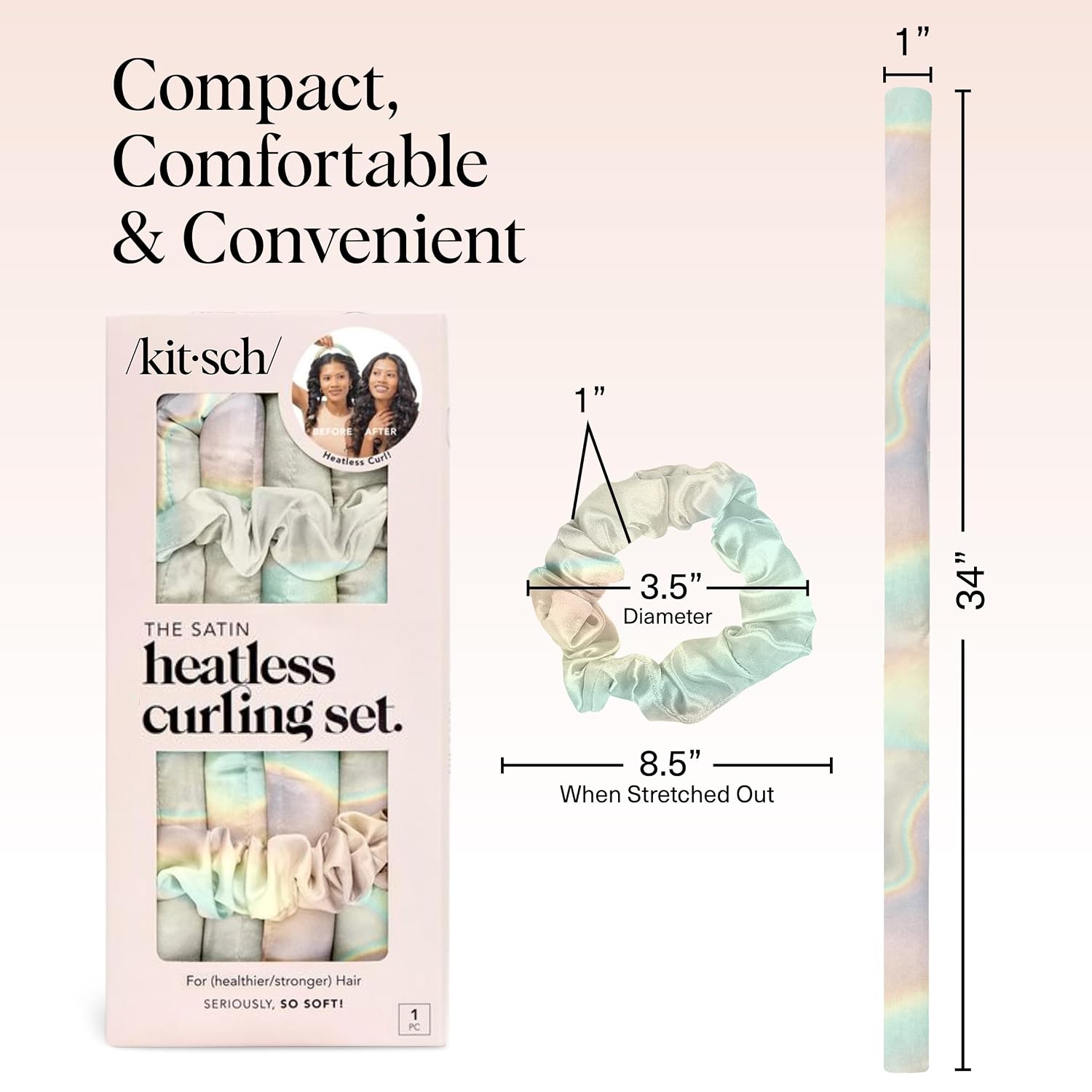 Thumbnail 4 de Kitsch Satin Heatless Curling Set 34" ๐โ