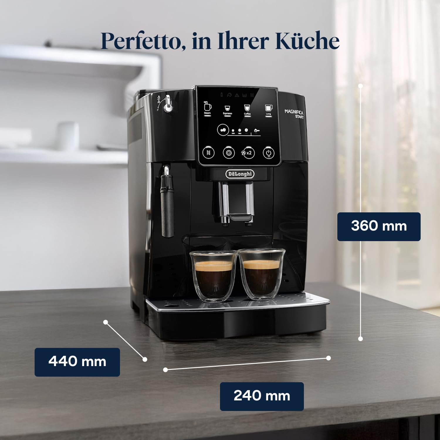 Thumbnail 6 de De’Longhi Magnifica Start Perfetto Kaffeevollautomat ECAM222.20.B mit klassischem Milchaufschäumer