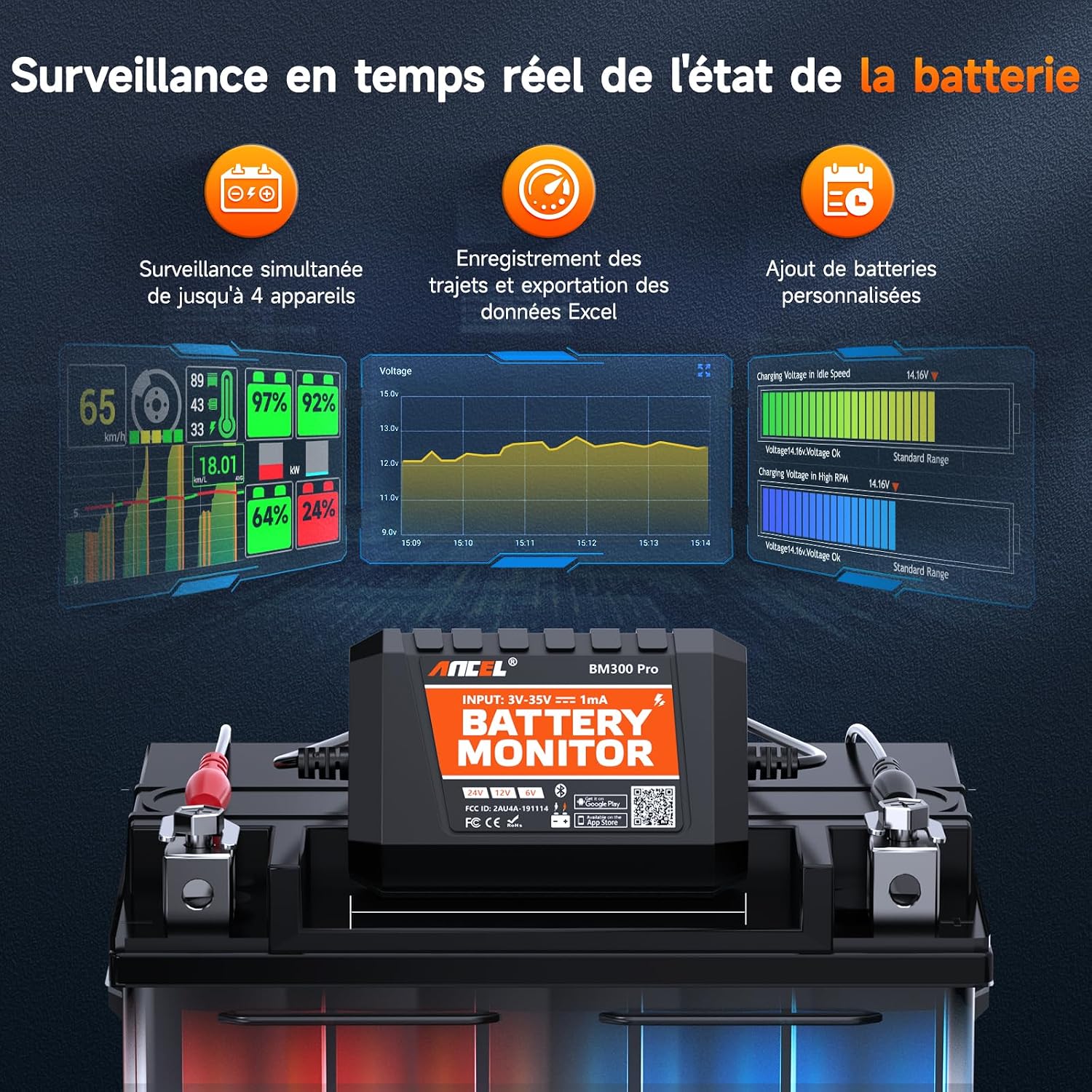 Thumbnail 4 de ANCEL BM300PRO Moniteur Batterie 6V–24V