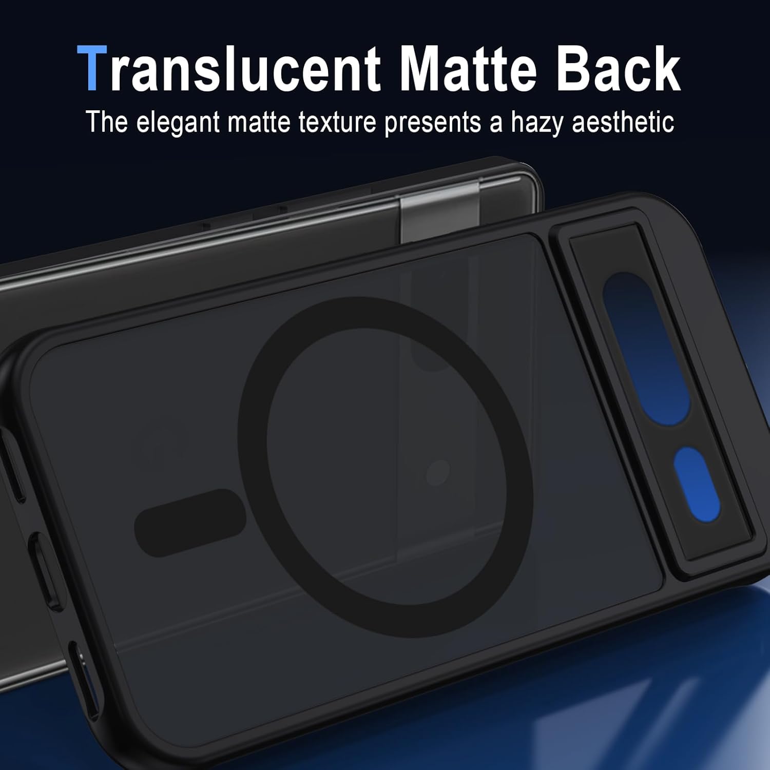 Thumbnail 4 de XTCASE Coque magnétique pour Google Pixel 8 — Étui arrière translucide noir, protection anti-rayures