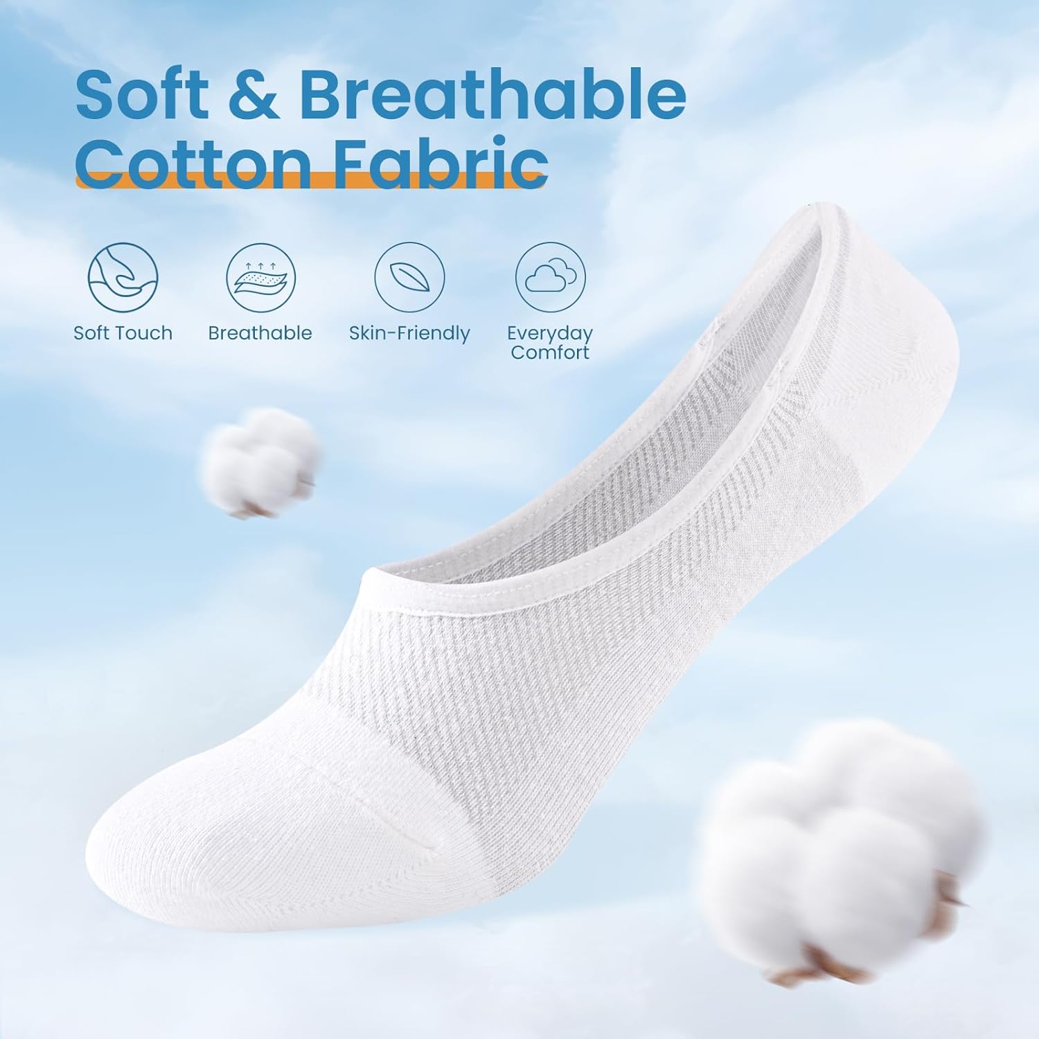 Detalle de Effeet Mens No Show Trainer Socks: Invisible, Breathable & Durable (6 Pairs)