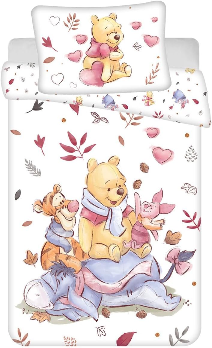 Detalle de Jerry Fabrics Winnie the Pooh Baby Duvet Cover Set, 100 x 135 cm Cotton