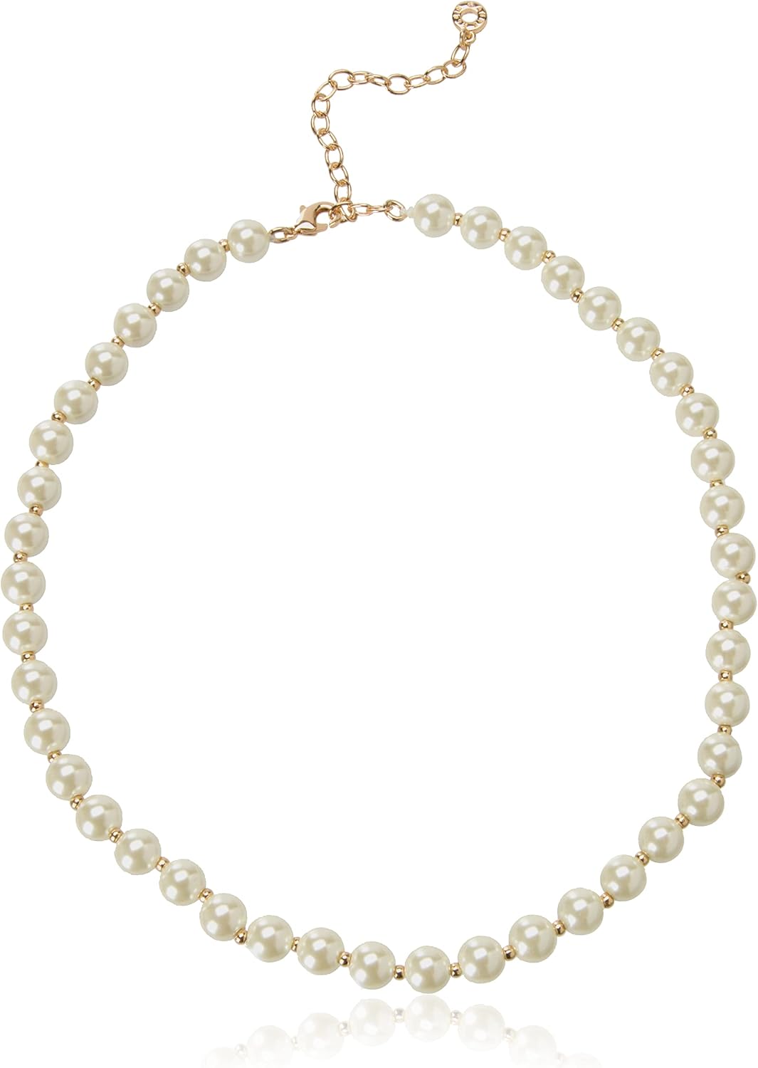 Detalle de Anne Klein Women's Gold-Tone Blanc Pearl Collar Necklace