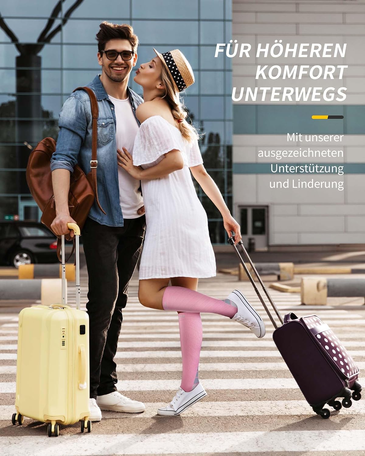 Detalle de CAMBIVO Kompressionsstrümpfe (Damen & Herren), 2 Paar – 20–30 mmHg für Lauf-, Sport-, Reise- und Flugtage