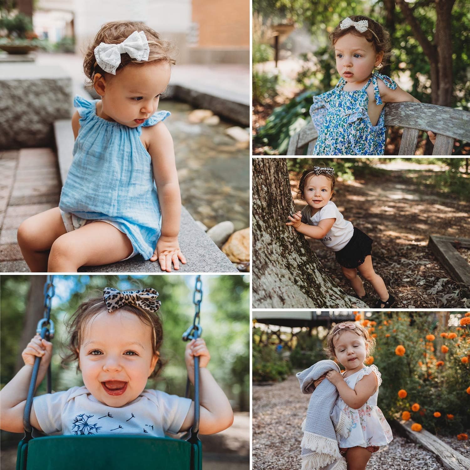 Thumbnail 5 de DRESHOW Baby Girl Headbands and Hair Bows – 10-pack nylon headbands with assorted bow styles