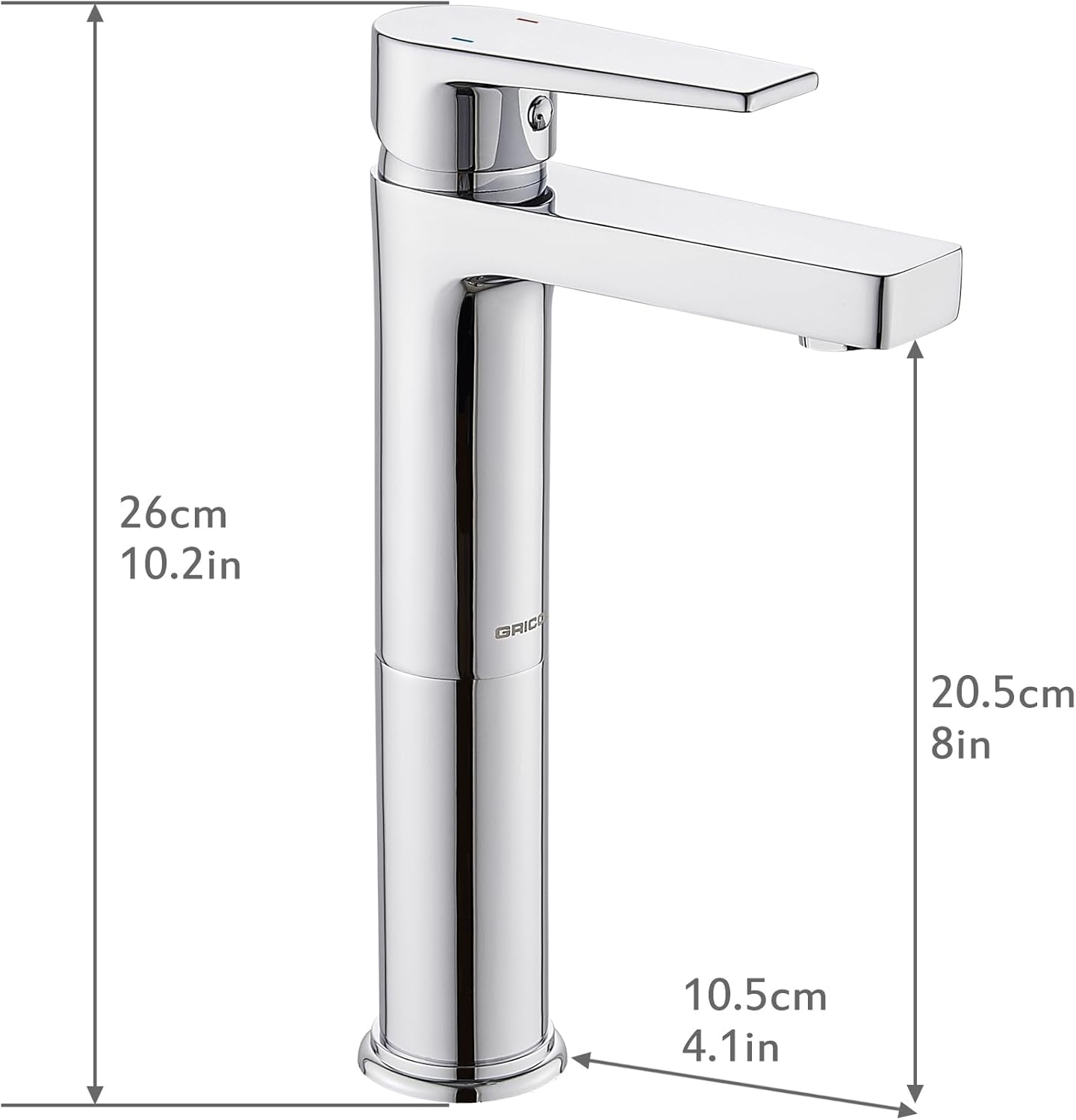 Thumbnail 5 de GRICOL Mitigeur Lavabo en Laiton Massif – Robinet Monocommande Chrome Argent