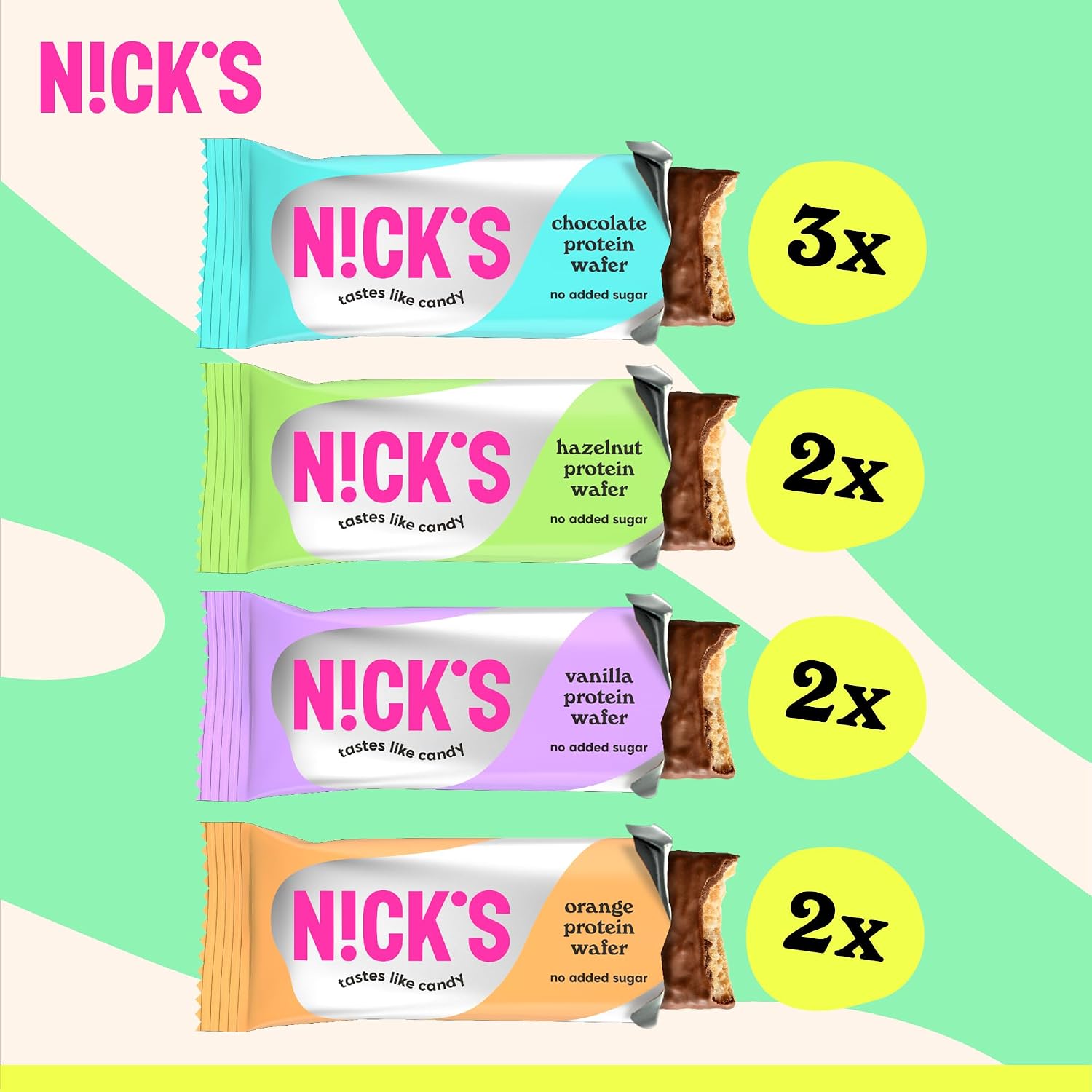 Thumbnail 2 de NICKS Barres Keto Protéinées Gaufrettes chocolat 40 g