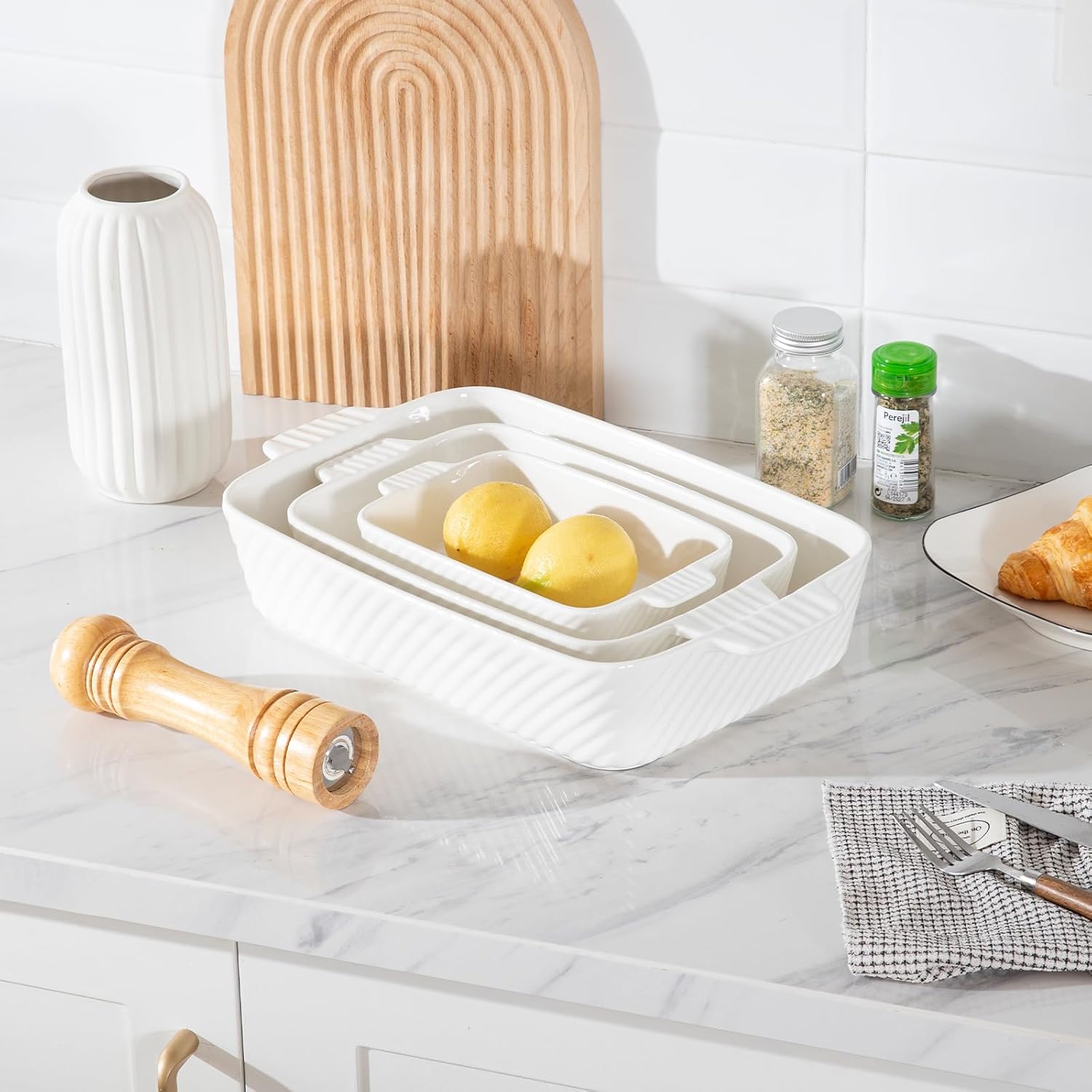 Thumbnail 3 de Sweejar Ceramic 13 x 9 Baking Pan — Oven-to-Table Porcelain Dish for Lasagna, Brownies, and More