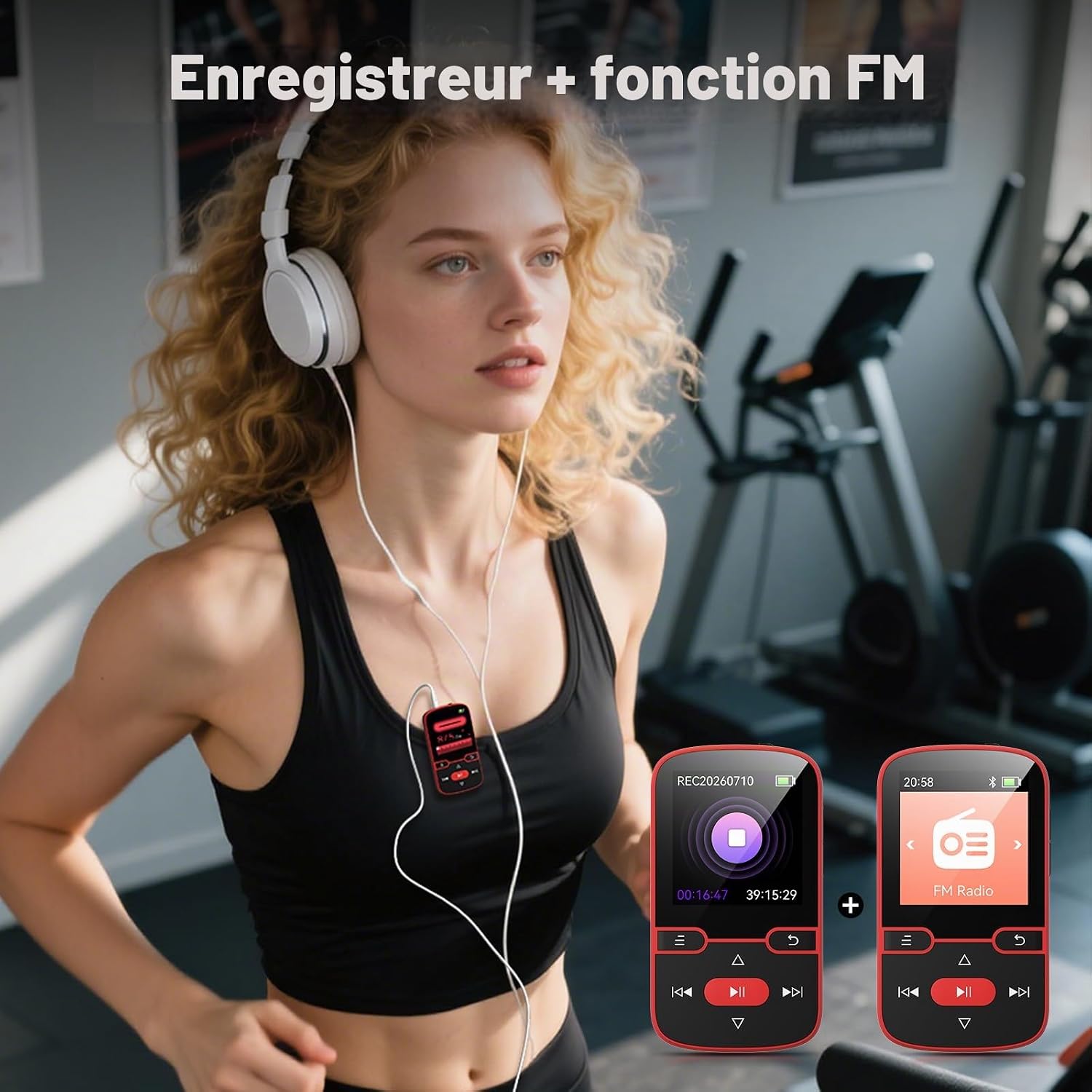 Thumbnail 6 de PINHUI X68 MP3-speler 64 GB met Bluetooth 5.3, clip en FM-radio