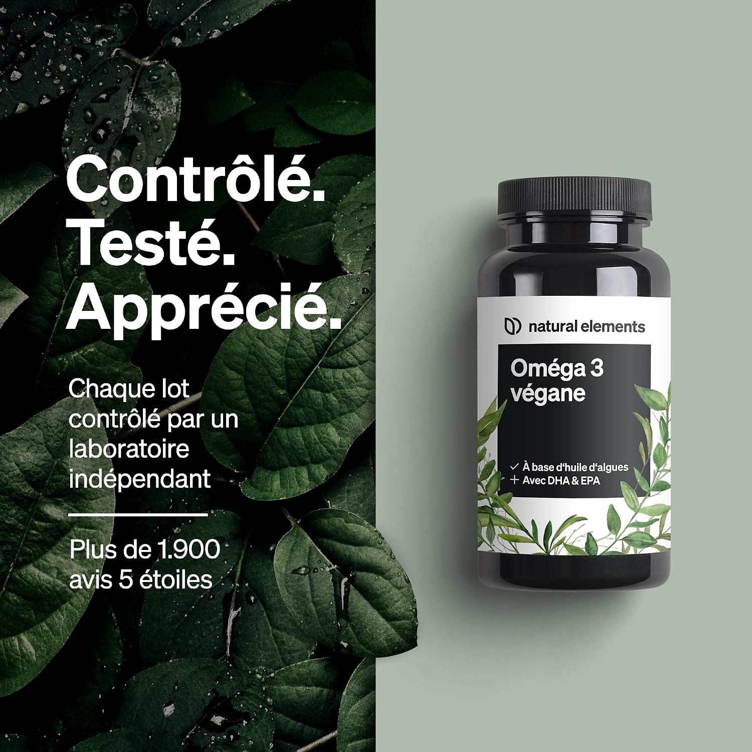 Thumbnail 3 de Omega 3 Vegan 1444 mg d’huile d’algues – 90 gélules (DHA & EPA)
