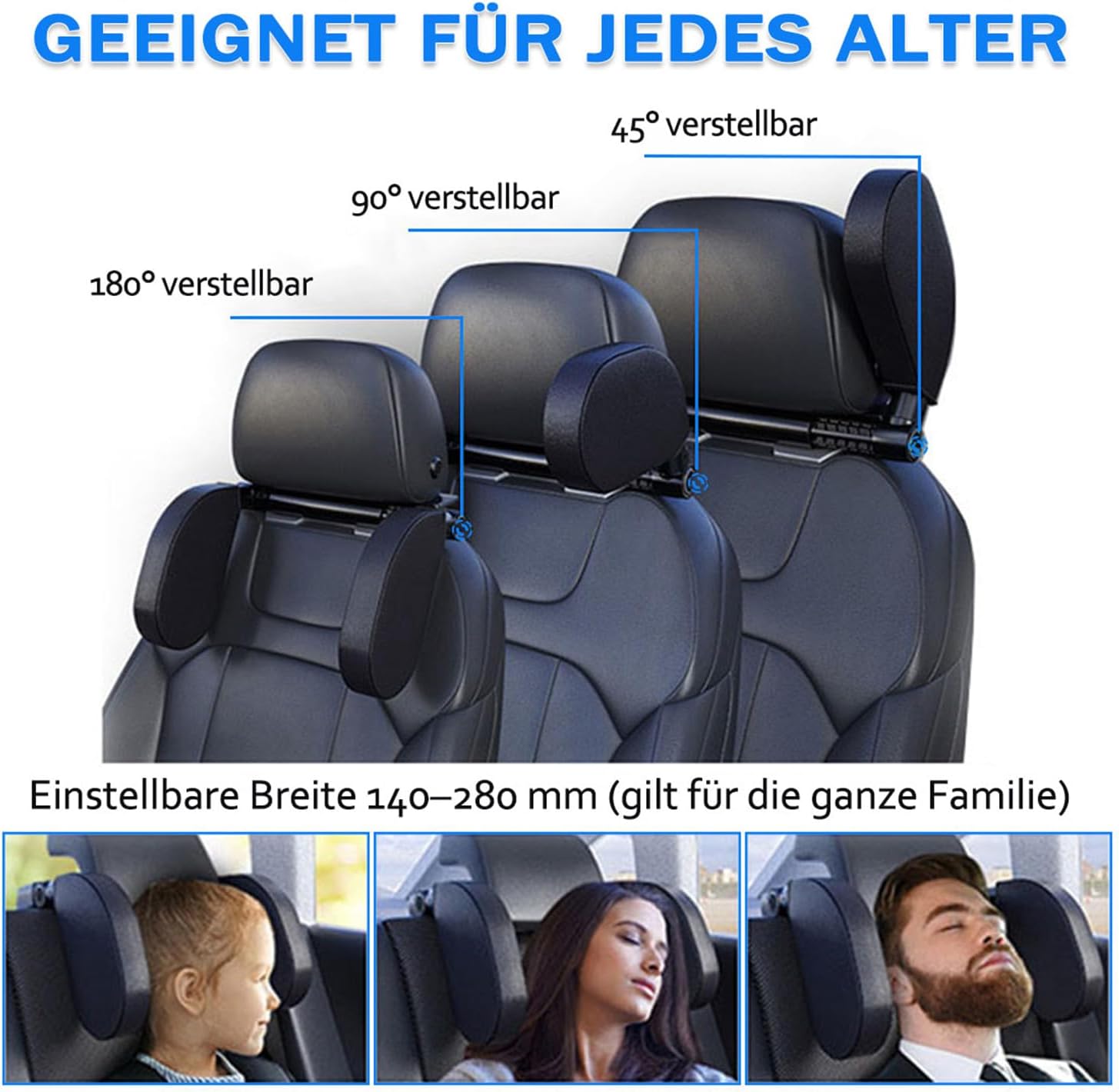 Thumbnail 3 de Kopfstütze Auto Kinder – 360° drehbare Nackenstütze mit Memory Foam, Halterung und Aromatherapie