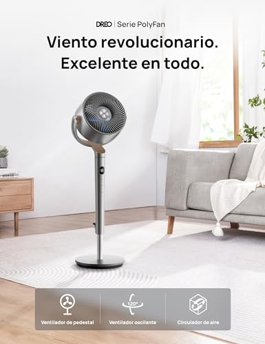 Detalle 2 de Dreo PolyFan: Ventilador de Pie Silencioso con Control Remoto, oscilación omnidireccional y 24 m de alcance