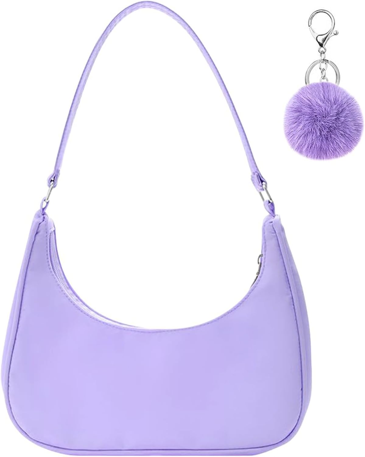 Thumbnail 6 de Aucuu Umhängetasche Damen – Nylon Retro Handtasche mit Pom-Pom Schlüsselanhänger