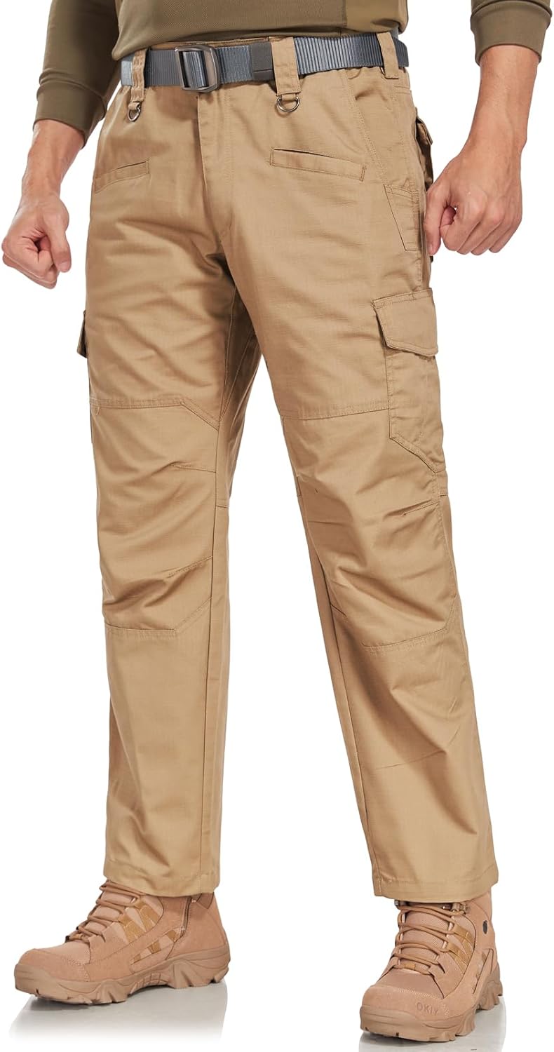 Detalle de SPOSULEI Cargohose Herren – Leichte Outdoor- und Arbeitshose mit Ripstop, 9 Taschen