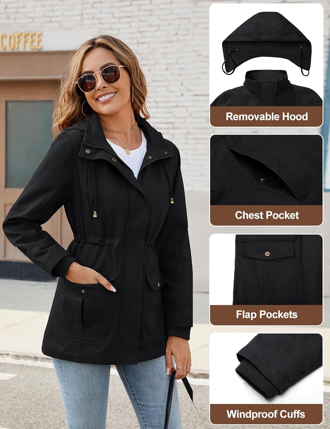 Thumbnail 3 de Vancavoo Übergangsjacke Damen Jacke Outdoor