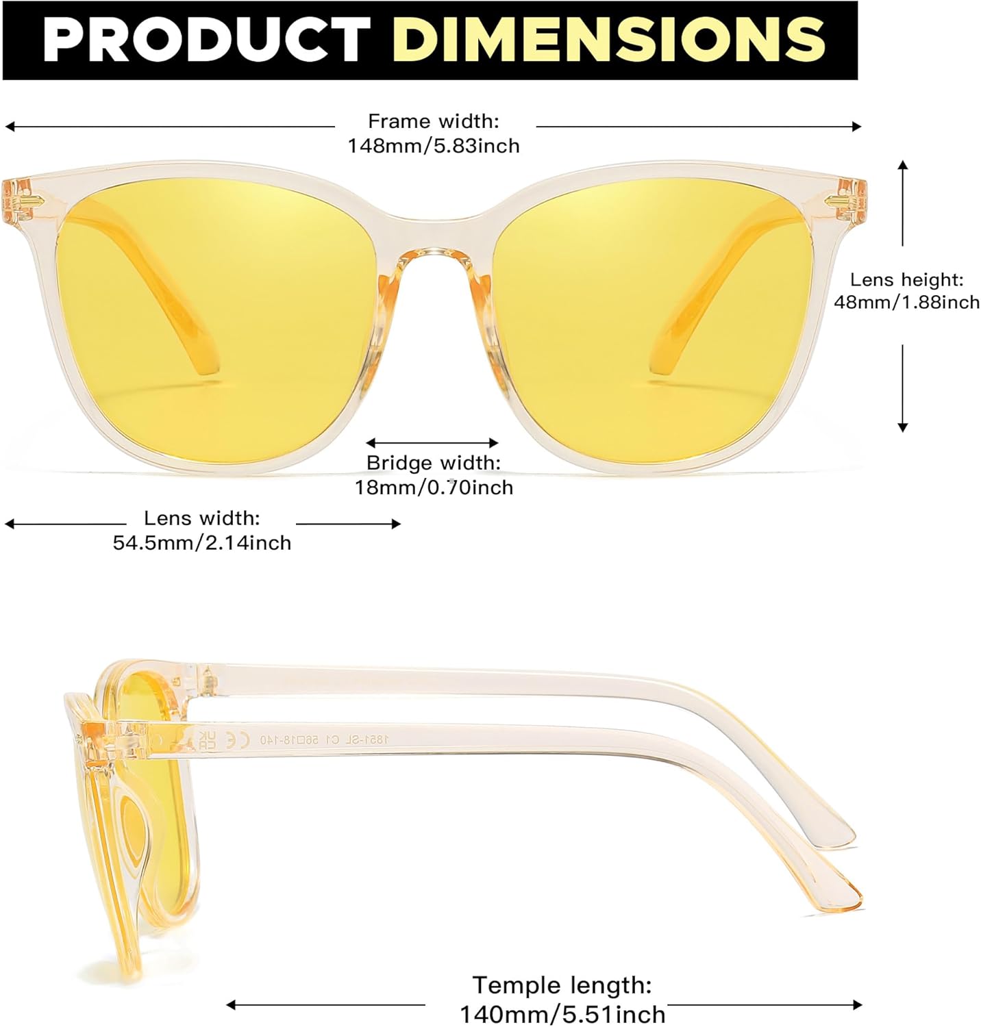 Thumbnail 5 de LVIOE Women’s Night Driving Glasses with Polarised Yellow Lenses