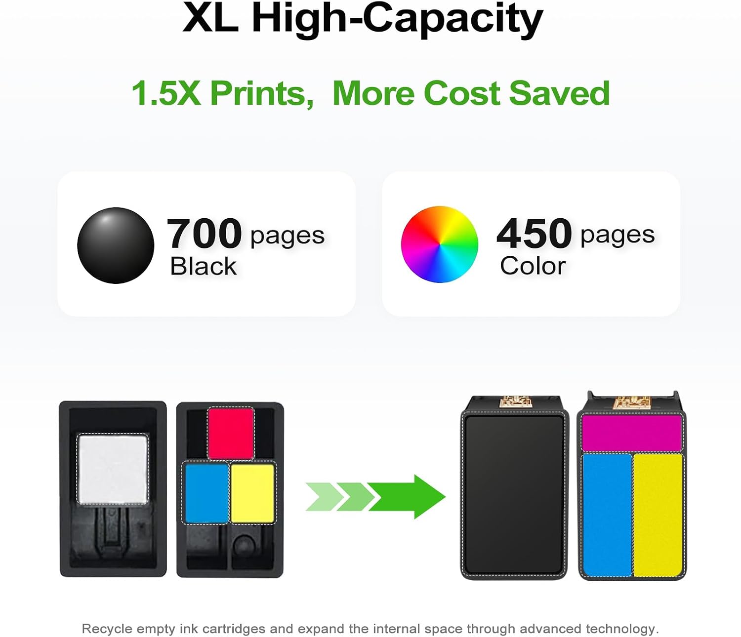 Thumbnail 3 de Ankink 67XL Black Ink Cartridge Replacement (2-Pack) for HP 67XL printers