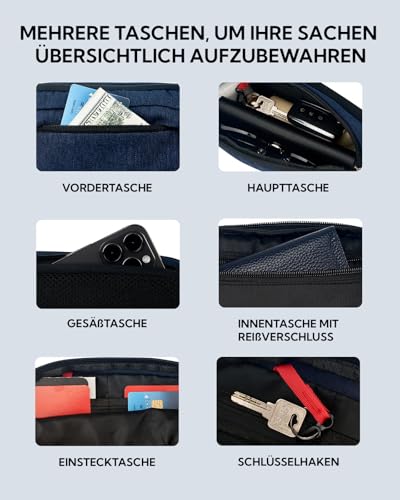 Detalle de WATERFLY Bauchtasche Damen Herren Sport Gürteltasche Klein Hüfttasche