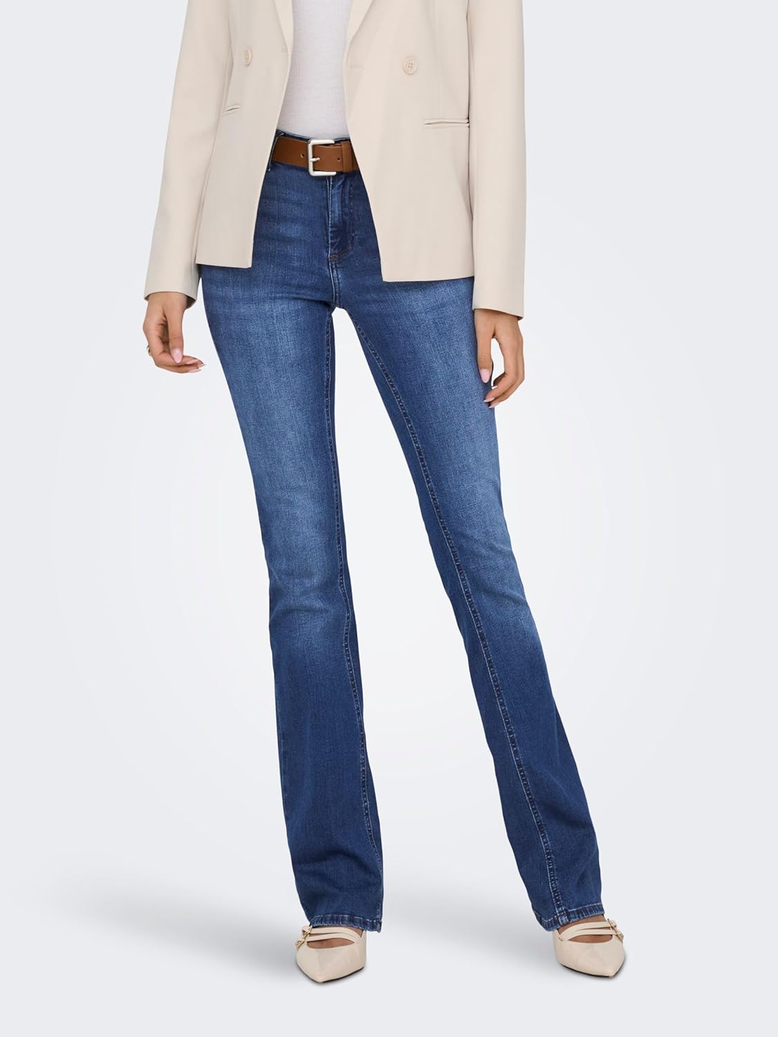 Thumbnail 1 de ONLY Damen Onlblush Mid Flared Dnm Tai021 Noos Jeans – Konische Passform, denim