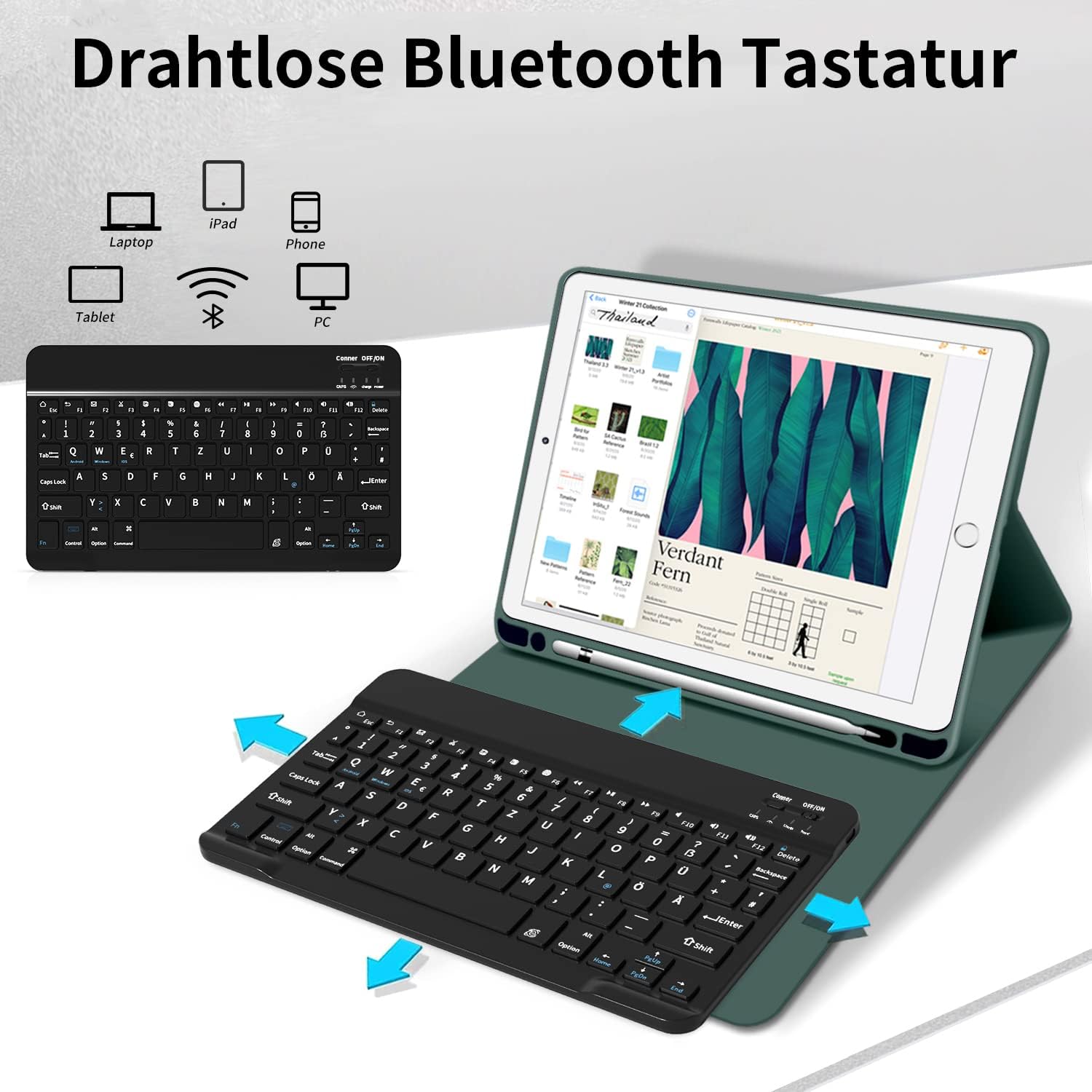 Thumbnail 4 de aoub Hülle mit Tastatur 10,2 Zoll
