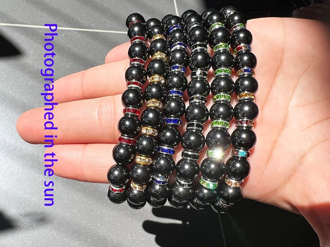 Thumbnail 3 de Apocalyptic-K Magnetic Hematite Bracelet – 6/8/10mm with Zirconia Rhinestones