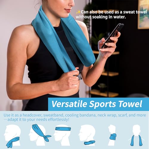 Detalle de YESLIFE Cooling Towels, 4-Pack 40"x12", Multicolor Set A