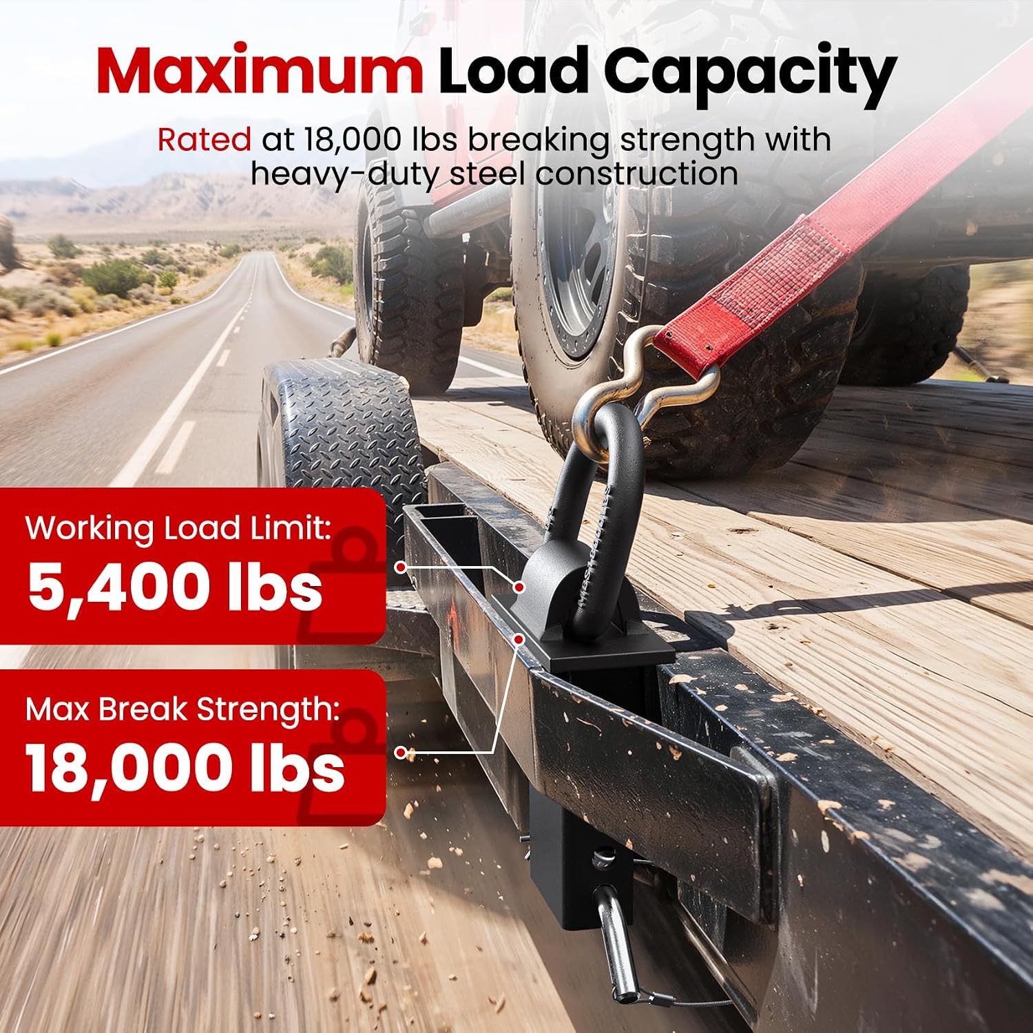Detalle de Stake Pocket D Ring 18000lbs | Heavy Duty Stake Pocket Tie Down for Trailers & Flatbeds (4 Pack)
