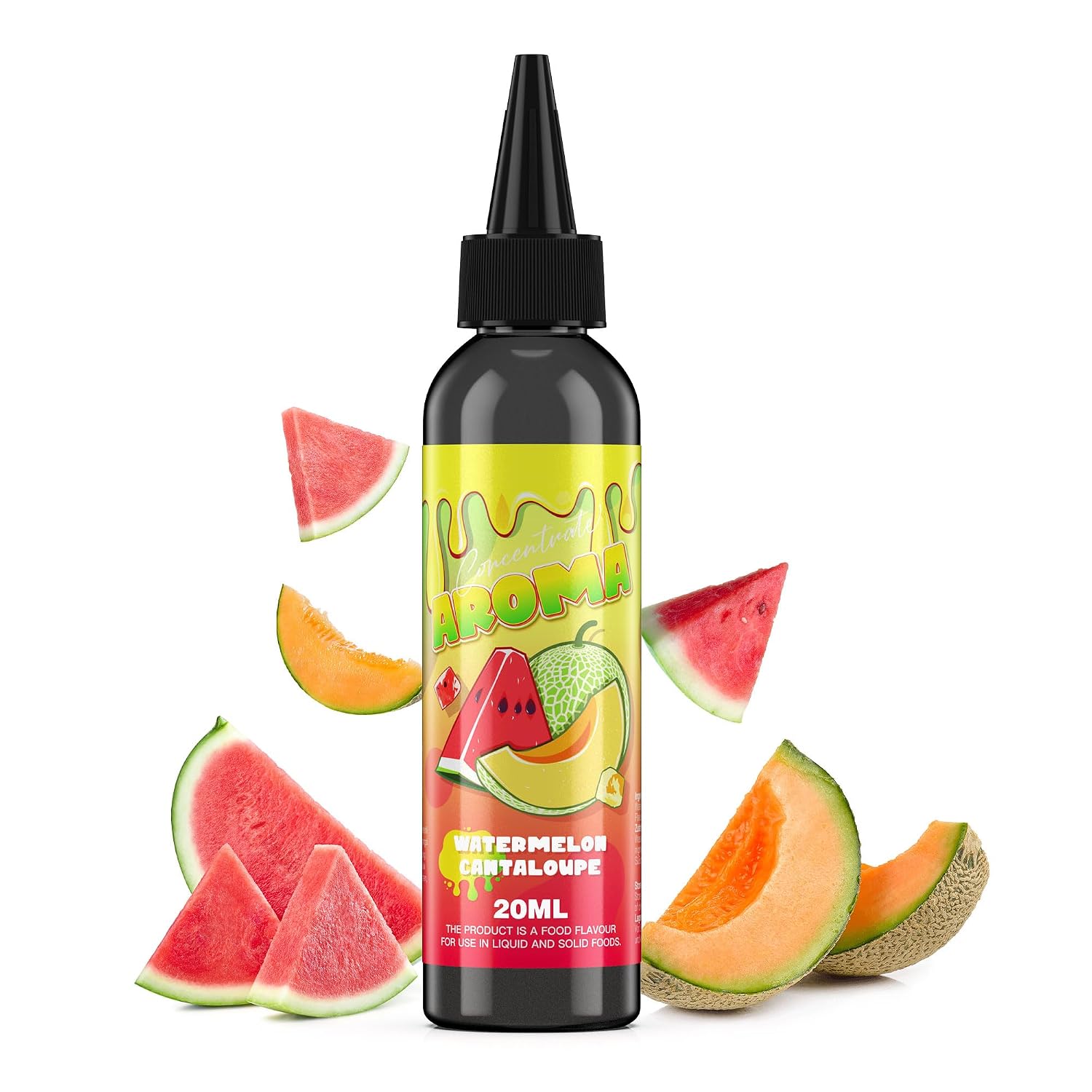 Detalle de FURUN Wassermelone-Honigmelone Aromakonzentrat – hochdosiertes Lebensmittelaroma, 20 ml in 120 ml Flasche