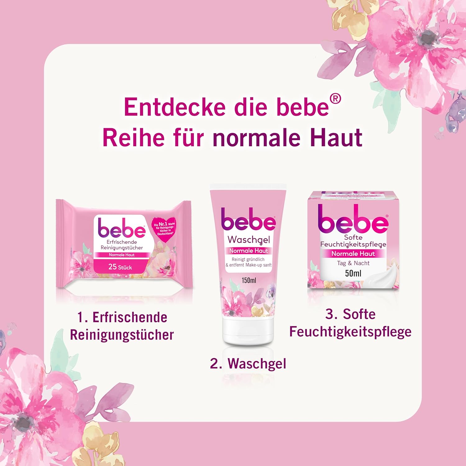Detalle de bebe erfrischende Reinigungstücher mit Rosenwasser & Mizellentechnologie (6 x 25 Stück) für normale Haut