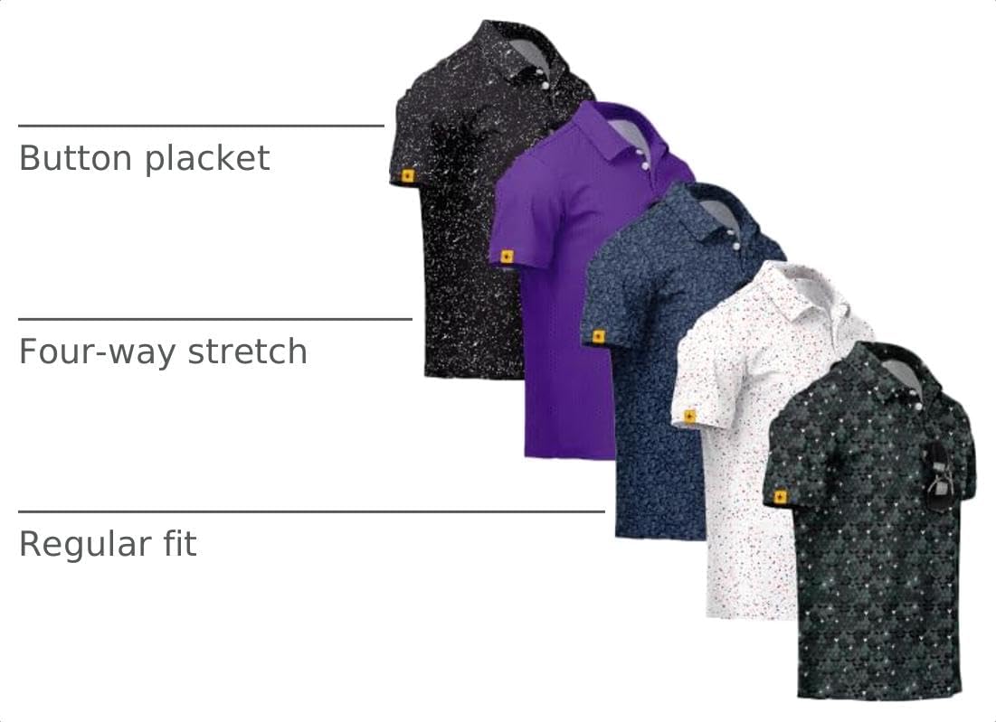 Detalle 2 de ZITY Men's Golf Polo Shirts 5-Pack