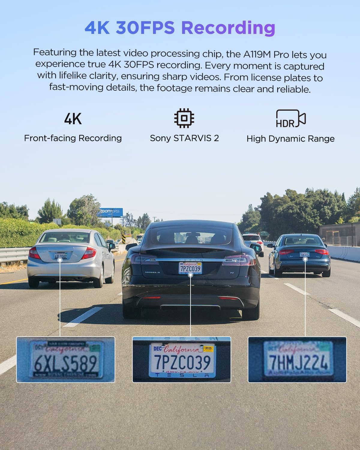 Thumbnail 1 de VIOFO A119M Pro 4K HDR Dash Cam with STARVIS 2 IMX678, Wi-Fi 6, GPS