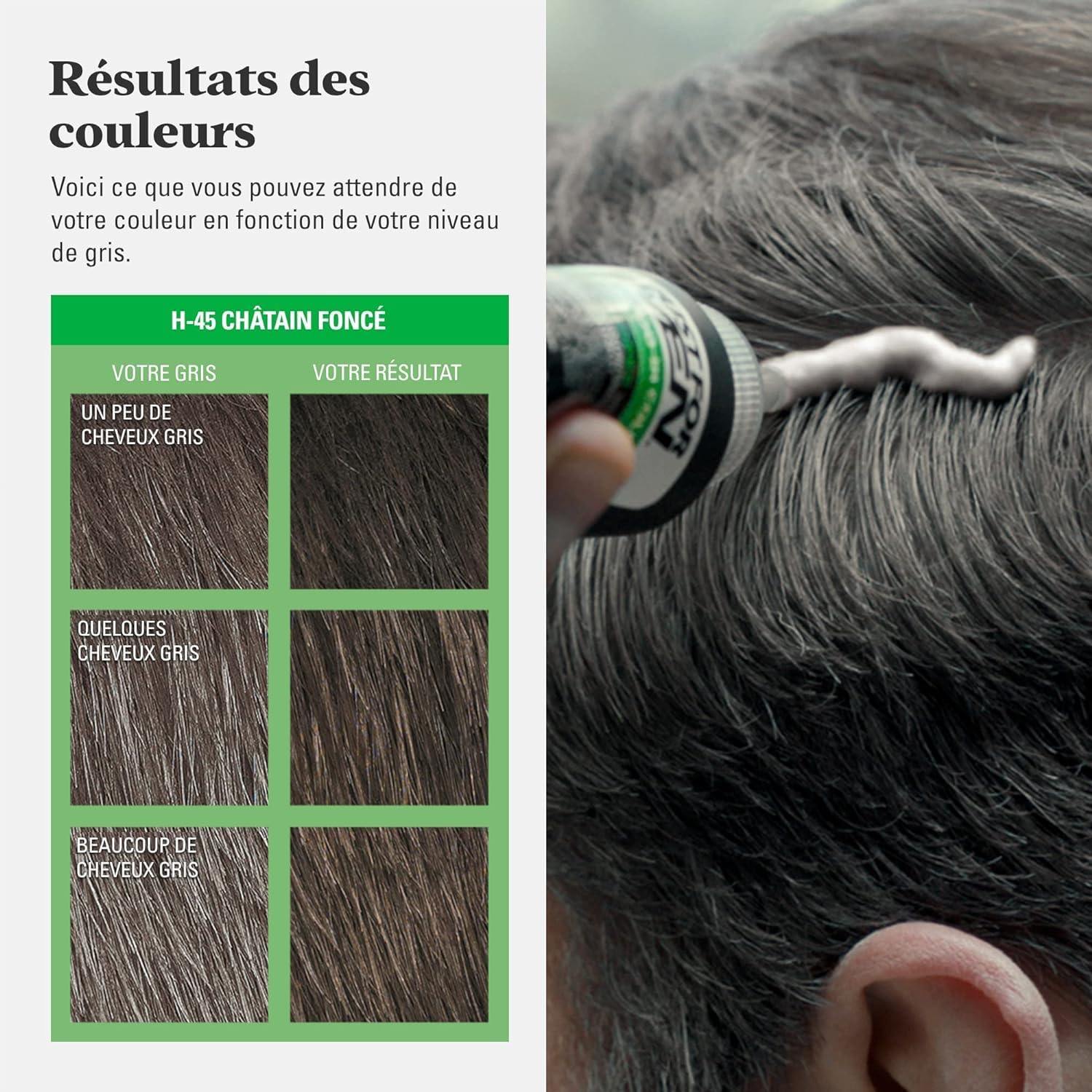 Detalle de Just For Men Teinture Cheveux Homme – Coloration Semi-Permanente Sans Ammoniaque, Kératine et Vitamine E, Chestnut Clair H25