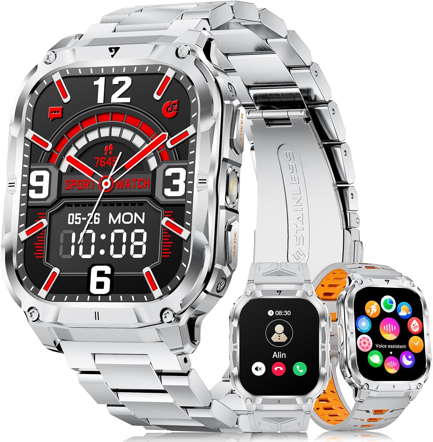 Detalle de FitVigor Montre connectée homme FitVigor, écran HD 2'' et lampe LED intégrée