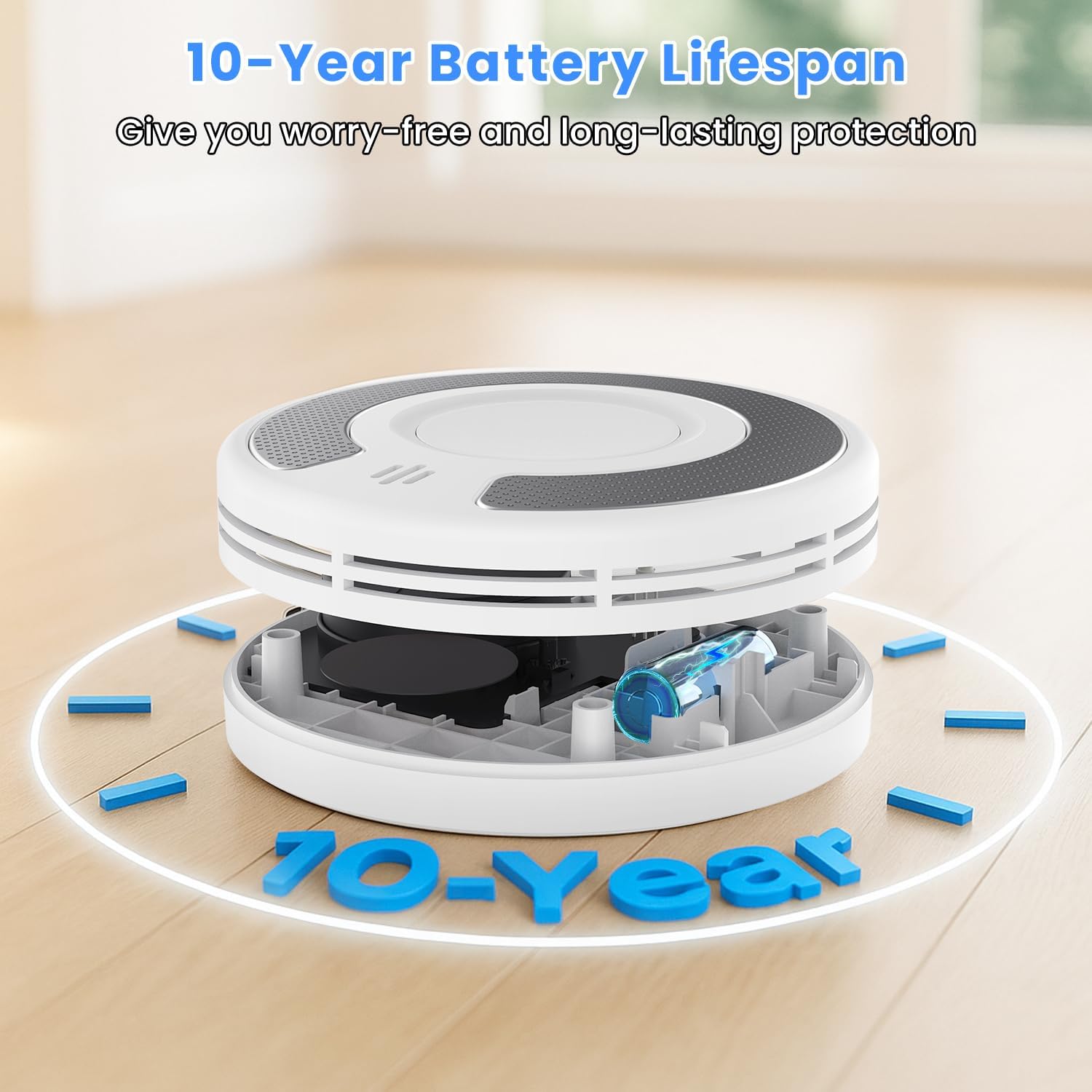 Thumbnail 1 de Smoke Alarm for Home – 10-Year Battery Powered with Big Test/Silence Button | Alertlink