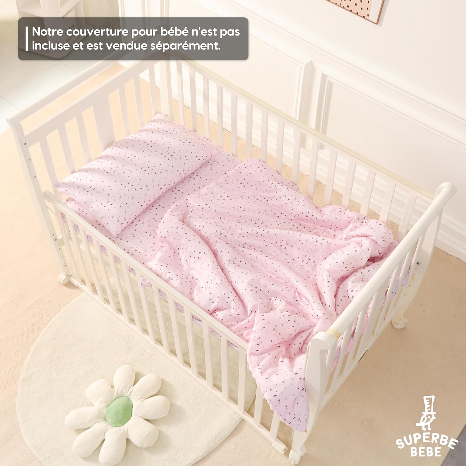 Thumbnail 5 de Oreiller Enfant avec Taie 33x45 cm en Coton OEKO-TEX – SUPERBE BEBE, lavable en machine